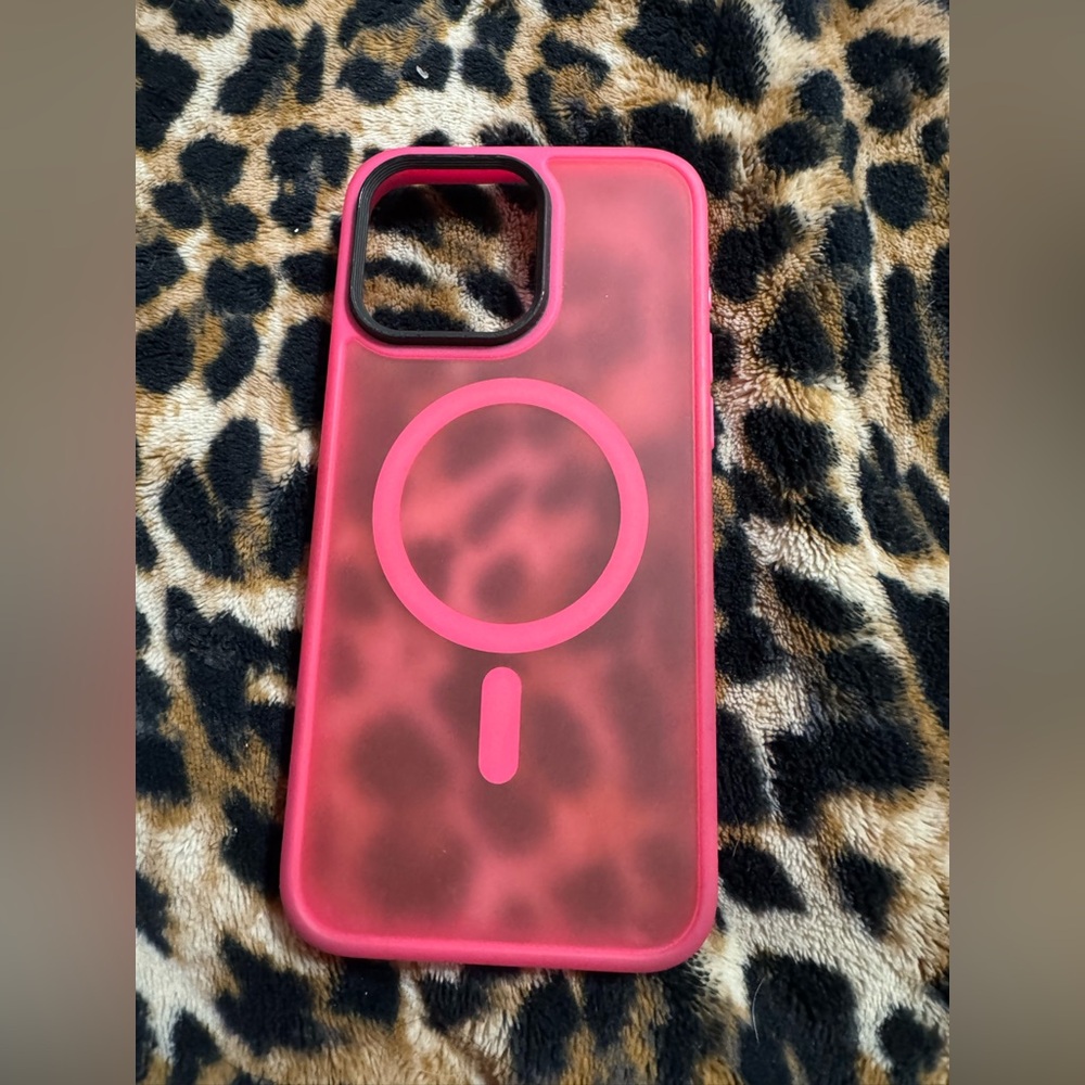 Clear Hot Pink IPhone 15 Pro Max Case